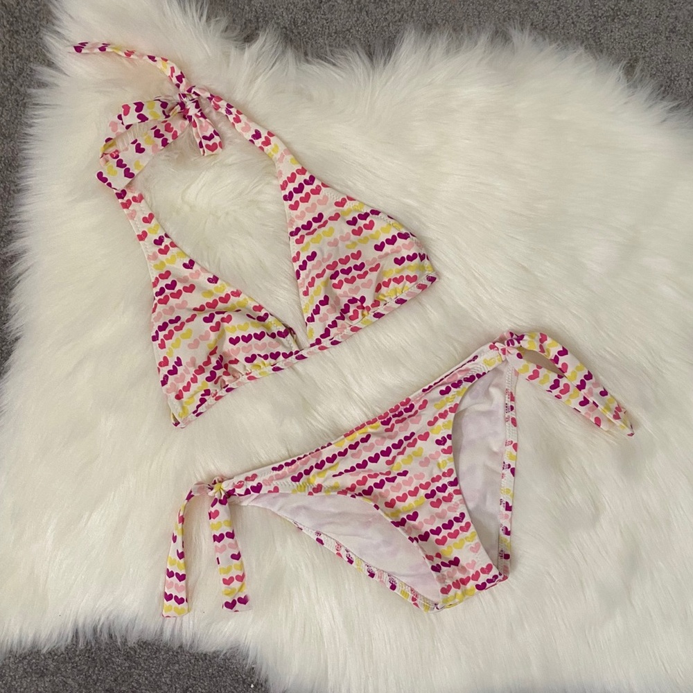 Kirra Heart Print Two-Piece Bikini